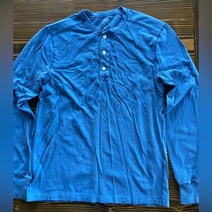 J. Crew Long Sleeve Blue Henley Shirt